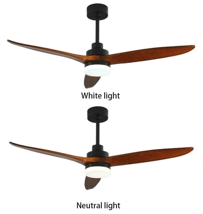 52" Modern Solidwood LED Ceiling Fan with Remote Control