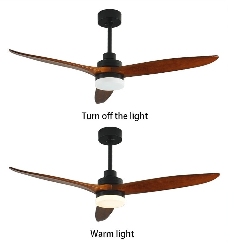 52" Modern Solidwood LED Ceiling Fan with Remote Control