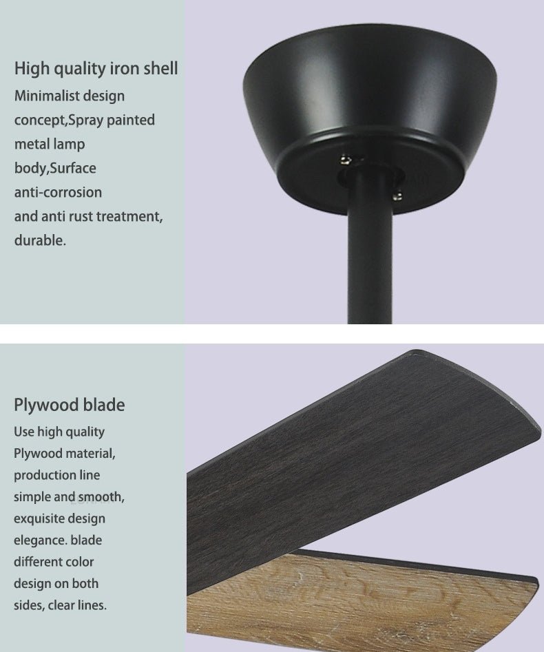 52" Led Ceiling Fan with Plywood Blade and Remote Control