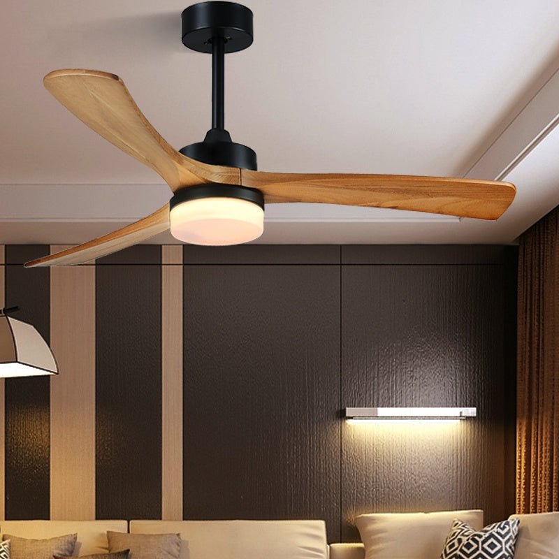 36" Simple Wooden Ceiling Fan with Remote Control and Blades Made of Solid Wood