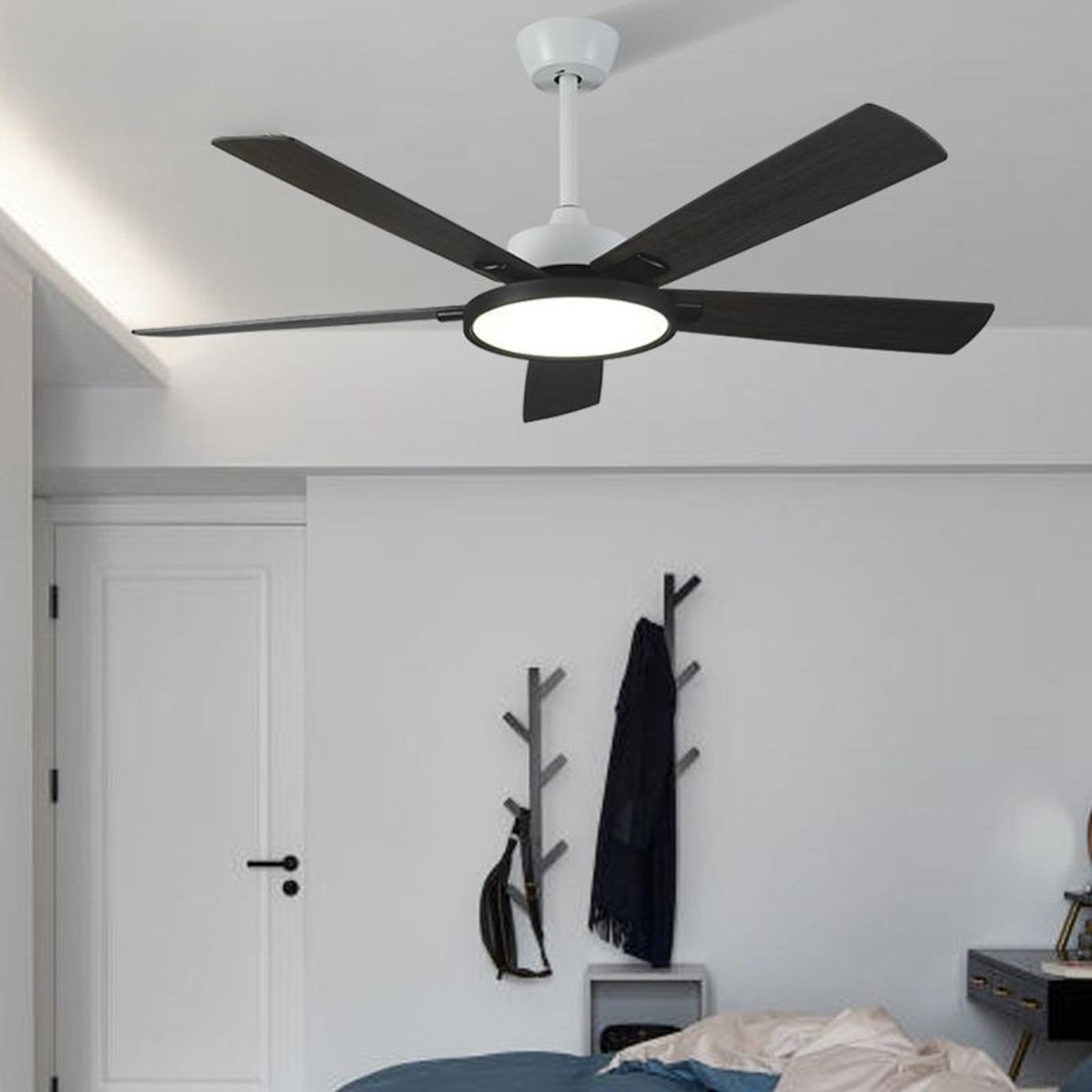 52" Led Ceiling Fan with Plywood Blade and Remote Control