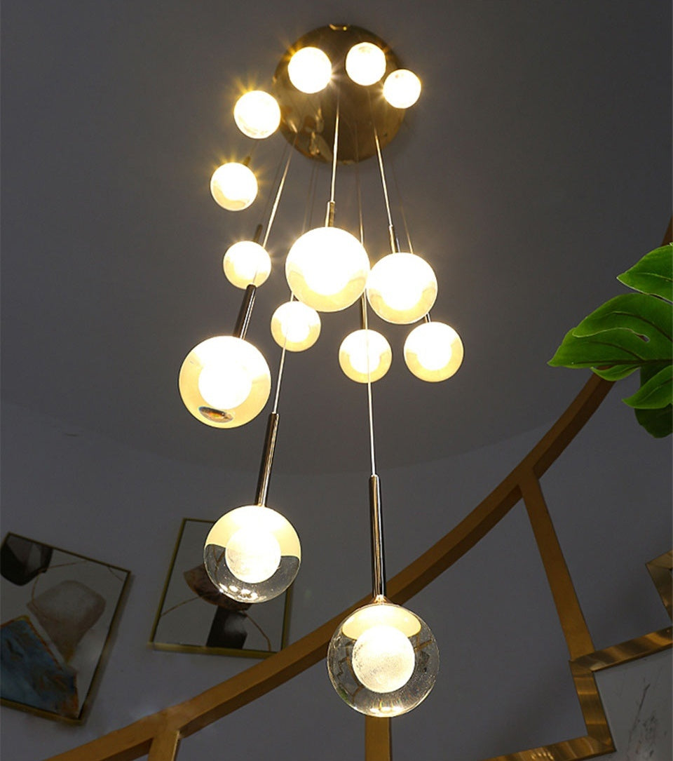 Peillon | Gold Crystal Raindrop Glass Ball Chandelier