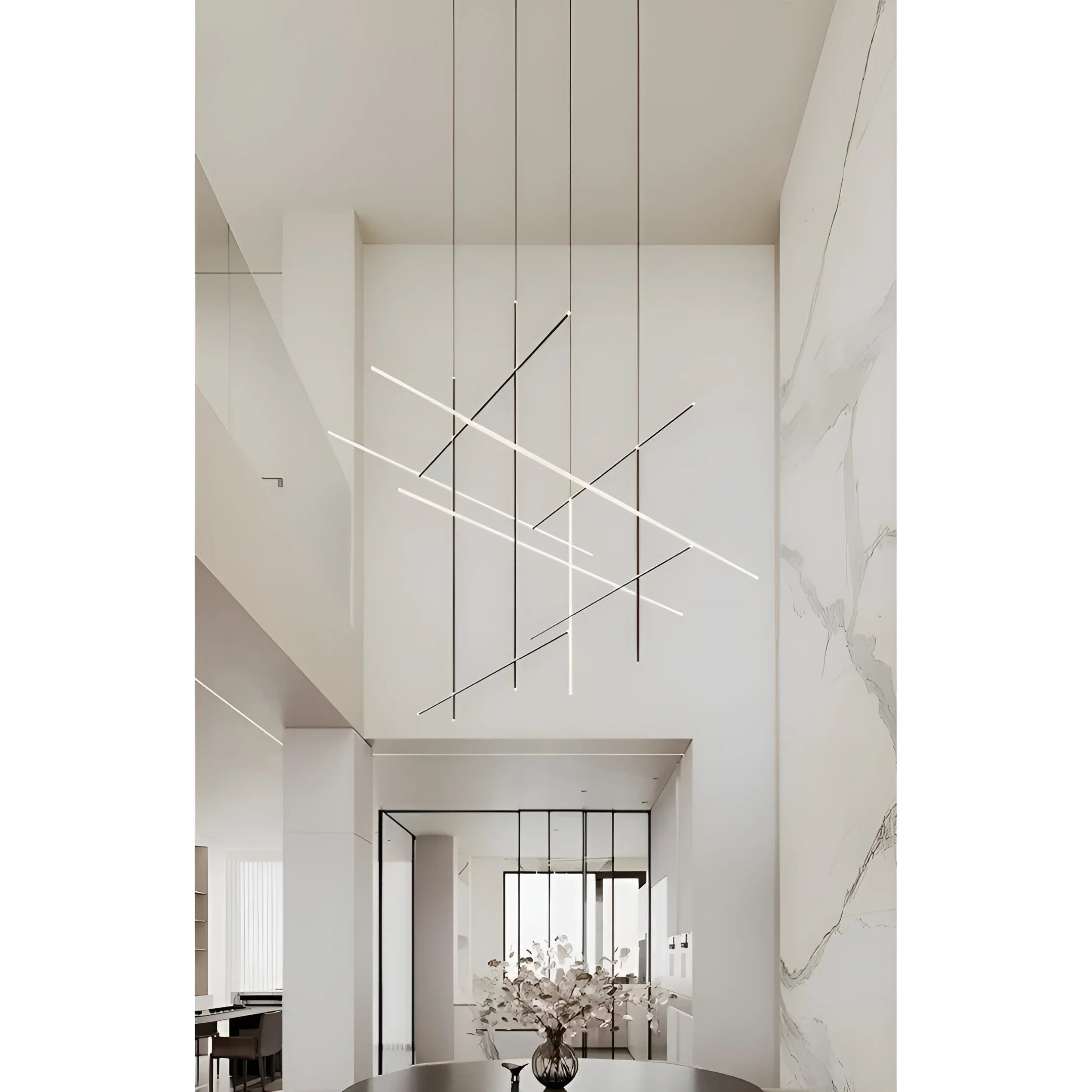 Arden Linear Chandelier - Smart LED Suspension Light For Living Room, Staircase | Gold, Black, Silver Finish