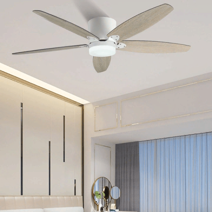 36" Led Ceiling Fan with Lamp, Plywood Blades and Remote Control