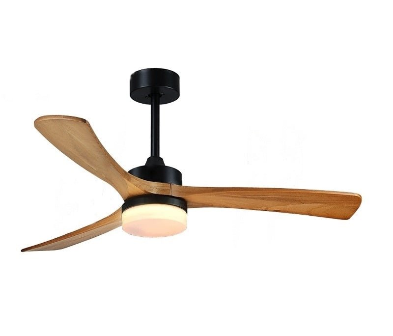36" Simple Wooden Ceiling Fan with Remote Control and Blades Made of Solid Wood