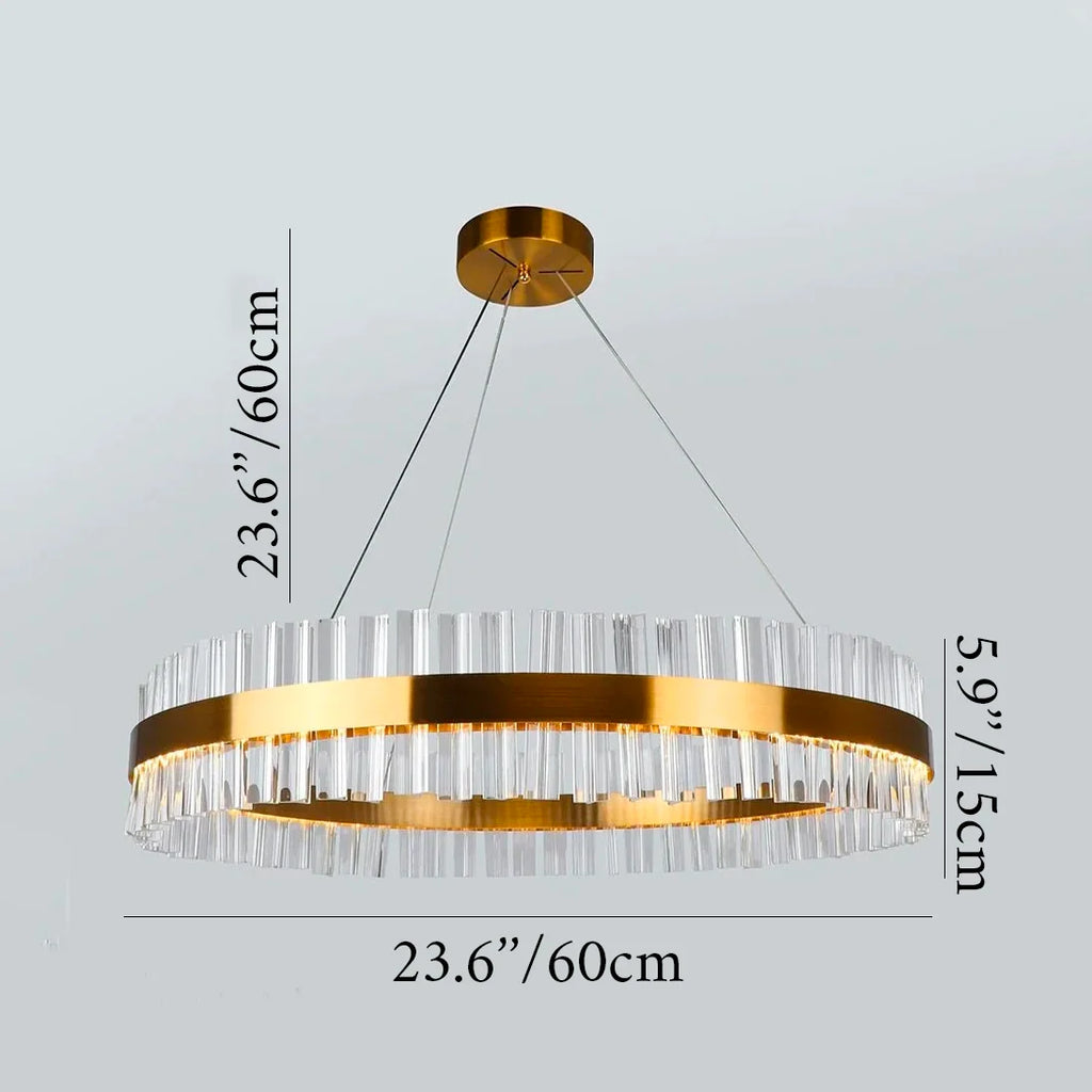 Roccapina | Contemporary Gold Round Crystal Chandelier