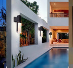 Modern Black Outdoor Waterproof LED Wall Mounted Lamp For Villa, Porch, W2"xH11.8"