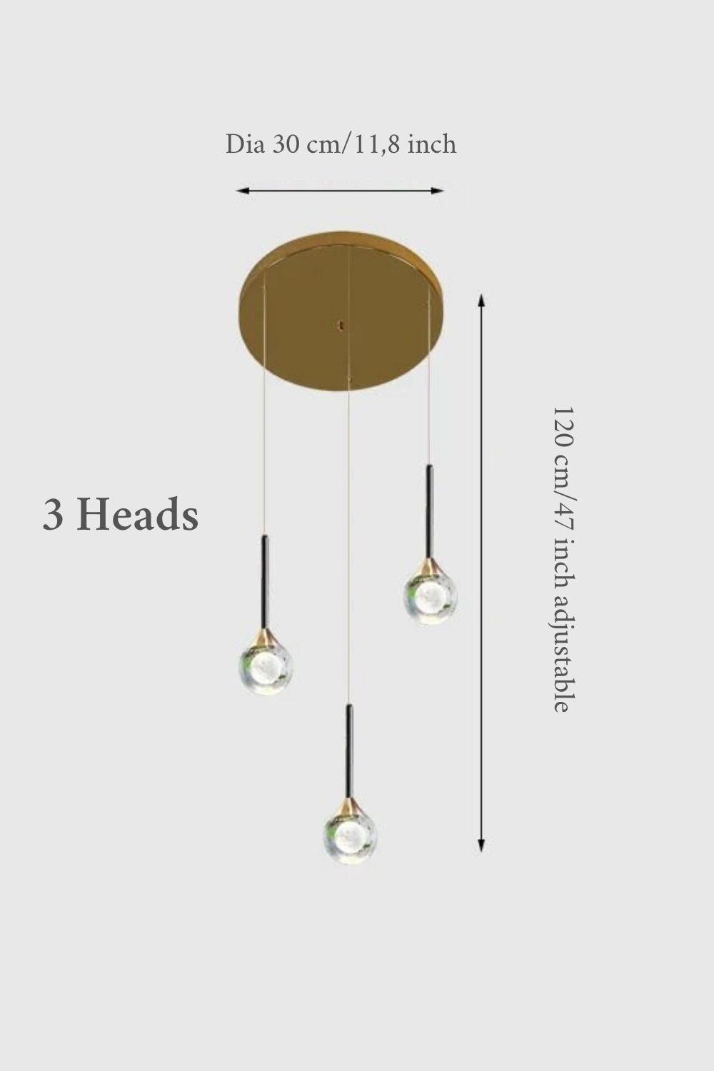 Peillon | Gold Crystal Raindrop Glass Ball Chandelier