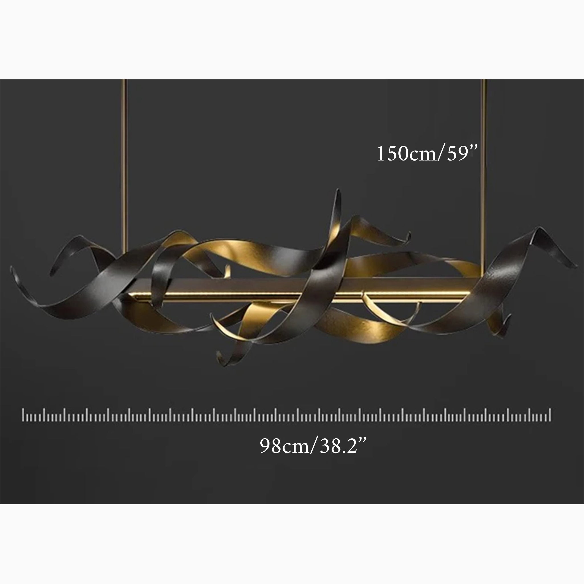 Sarnen | Creative Modern Black Rectangle Chandelier