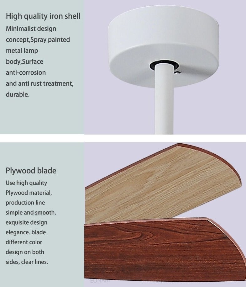 52" Indoor Led Ceiling Fan with Lamp and Remote Control