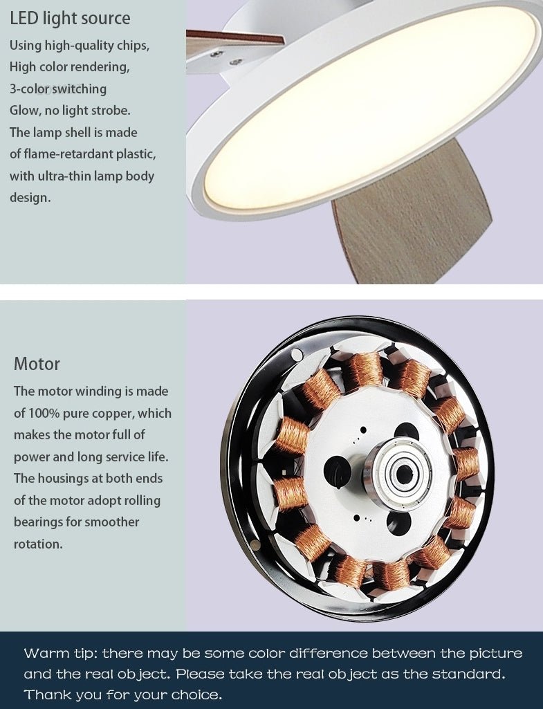 52" Indoor Led Ceiling Fan with Lamp and Remote Control