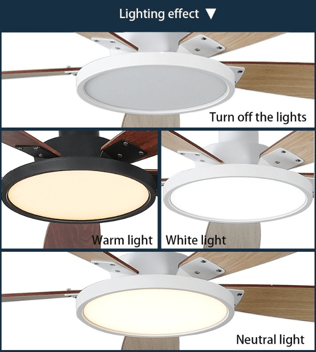 52" Indoor Led Ceiling Fan with Lamp and Remote Control