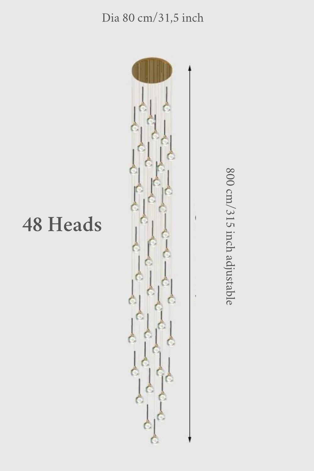 Peillon | Gold Crystal Raindrop Glass Ball Chandelier