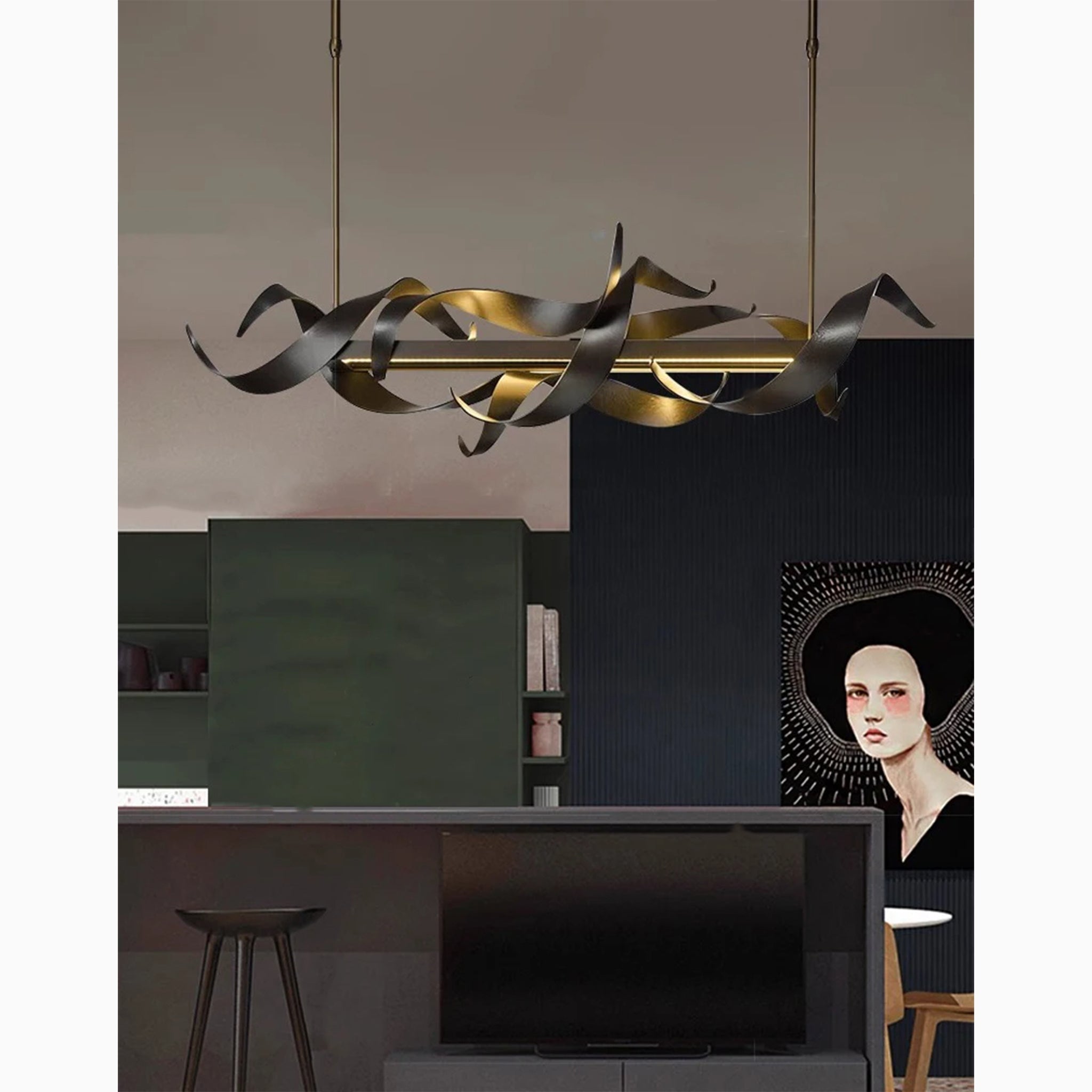 Sarnen | Creative Modern Black Rectangle Chandelier