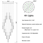 Manarola | Long LED Spiral Chandelier