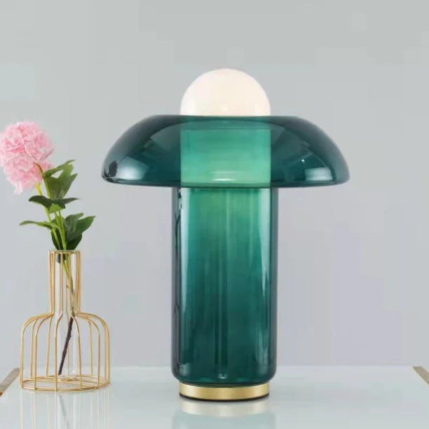 New Green Glass LED Light Modern Mushroom Accent Light