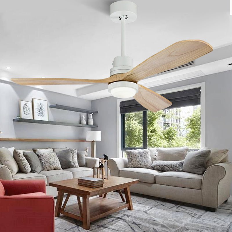 52" Modern LED Wooden Ceiling Fan with Remote Control