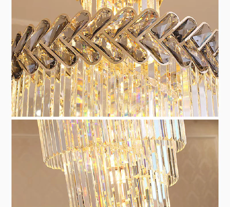 Saint-Vallier-de-Thiey | Crystal Cascade Long Chandelier