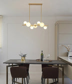 Modern Light Luxury Chandelier with Horizontal Pipe Suspension for Kitchen