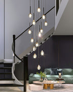 Peillon | Gold Crystal Raindrop Glass Ball Chandelier