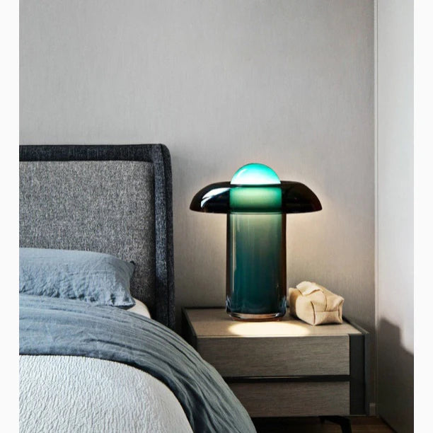 New Green Glass LED Light Modern Mushroom Accent Light