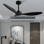 52" Fashion Ceiling Fan With Lamp, Plastic Blades and Remote Control