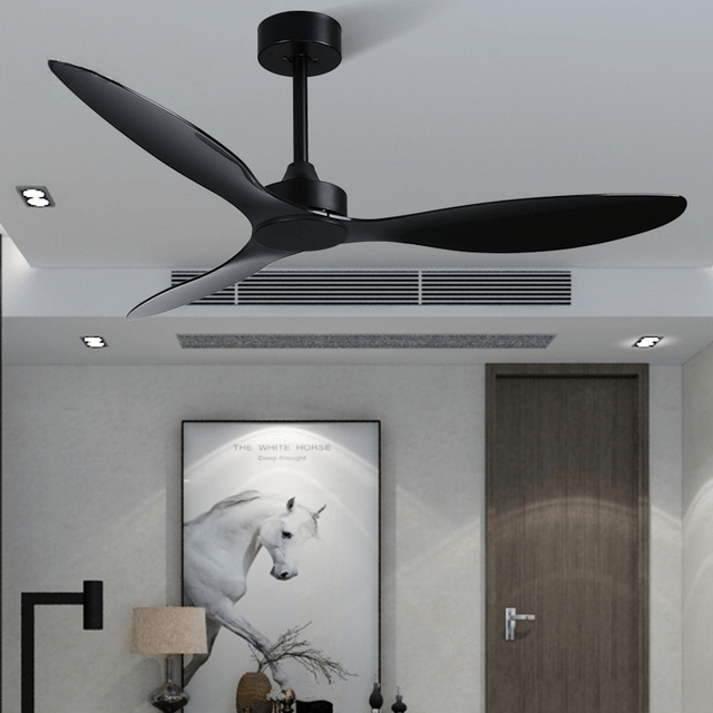 52" Fashion Ceiling Fan With Lamp, Plastic Blades and Remote Control