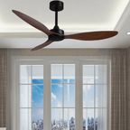 52" Fashion Ceiling Fan With Lamp, Plastic Blades and Remote Control