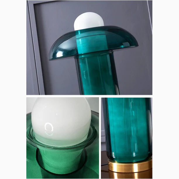 New Green Glass LED Light Modern Mushroom Accent Light