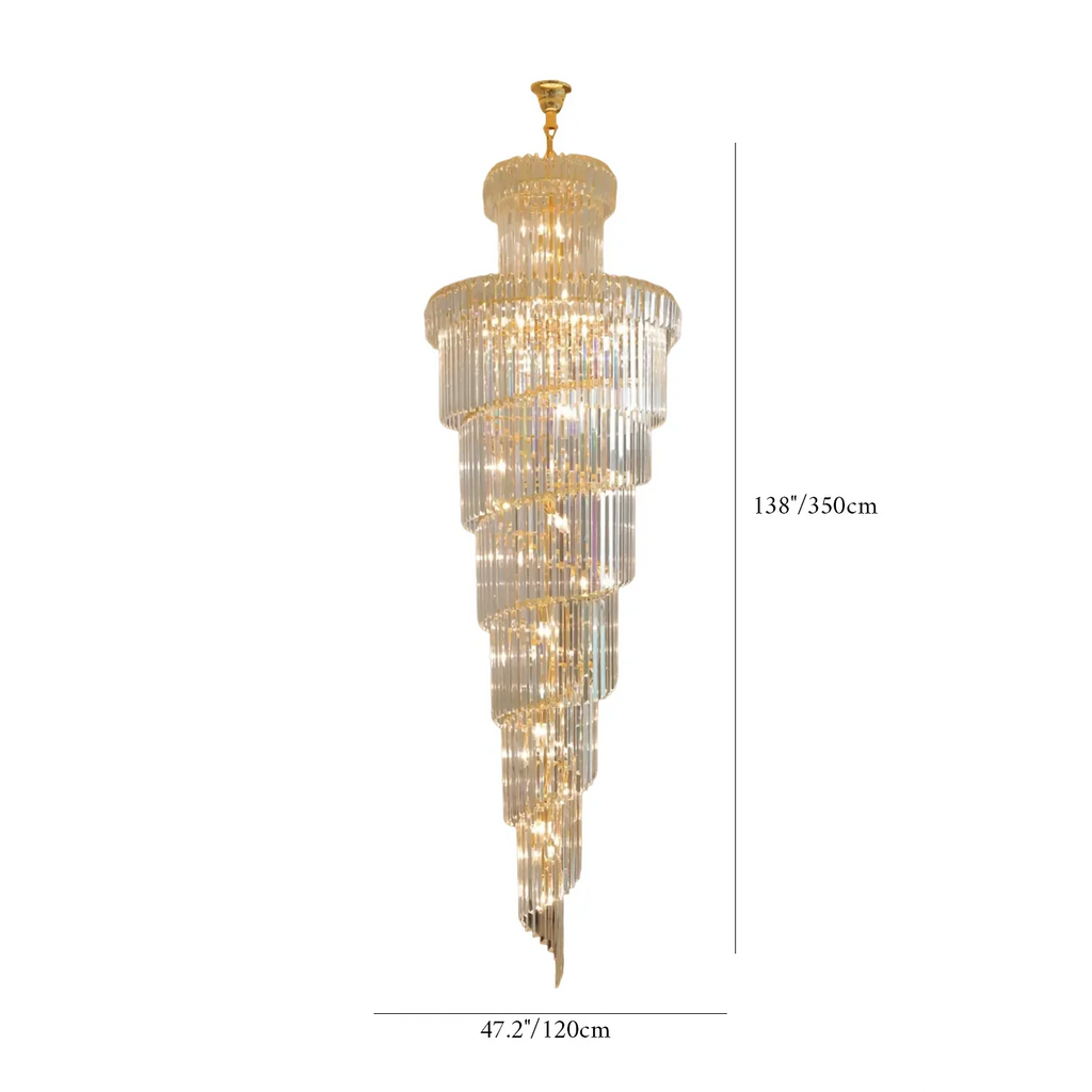 Cap d'Ail | Gorgeous Big Stairway Crystal Ceiling Chandelier