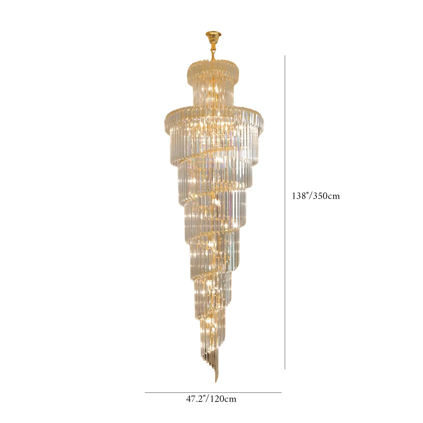 Cap d'Ail | Gorgeous Big Stairway Crystal Ceiling Chandelier