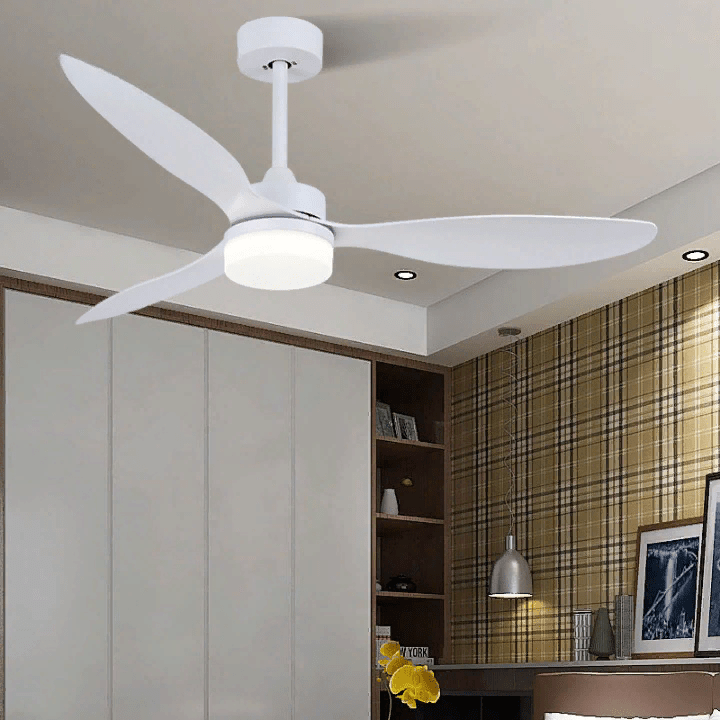 52" Ceiling Fan With Lamp Decoration, Remote Control and Plastic Blades