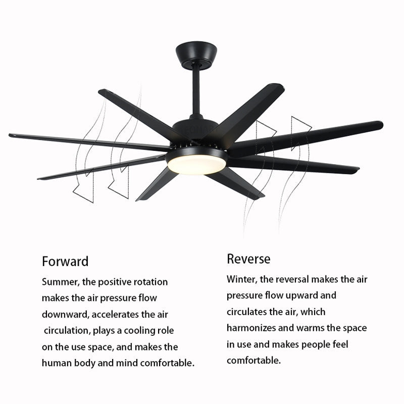 66" Modern Aluminum LED Ceiling Fan With Remote Control
