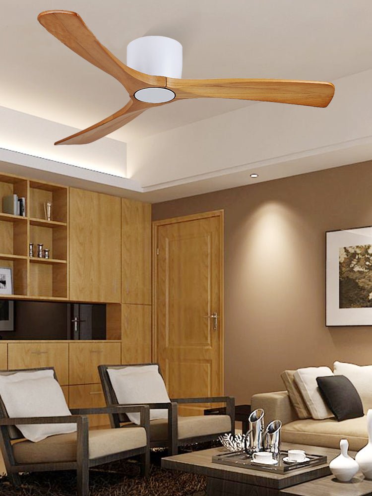 36" LED Wooden Ceiling Fan with Lamp and Remote Control