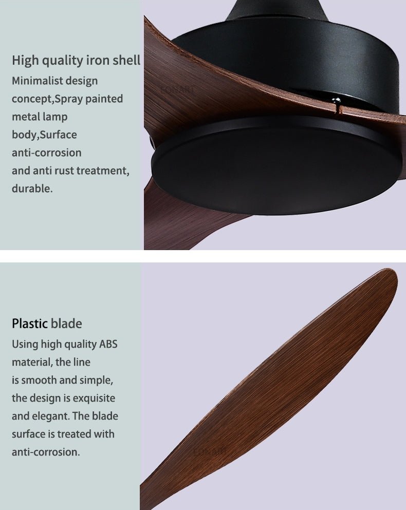 52" Ceiling Fan With Lamp Decoration, Remote Control and Plastic Blades