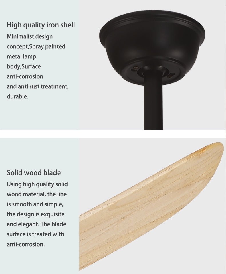 60" Modern Wooden LED Ceiling Fan with Remote Control