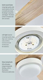 52" Modern LED Wooden Ceiling Fan with Remote Control