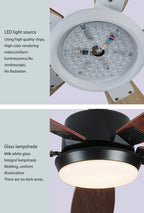 42" LED Ceiling Fan with Lamp and 5 Plywood Blades