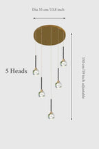 Peillon | Gold Crystal Raindrop Glass Ball Chandelier