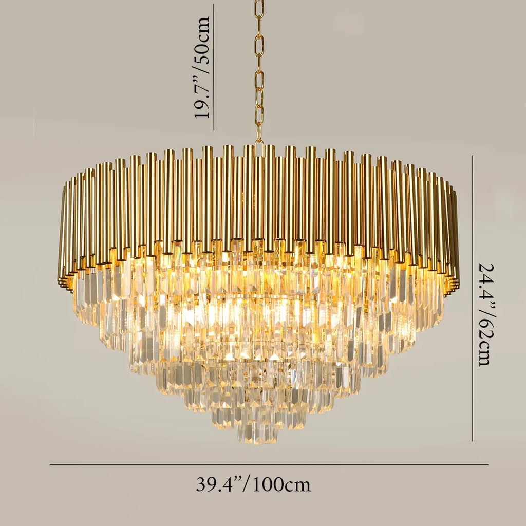 Cisano sul Neva | Majestic Gold Crystal Ceiling Chandelier