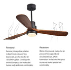 52" Modern LED Wooden Ceiling Fan with Remote Control