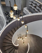 Peillon | Gold Crystal Raindrop Glass Ball Chandelier