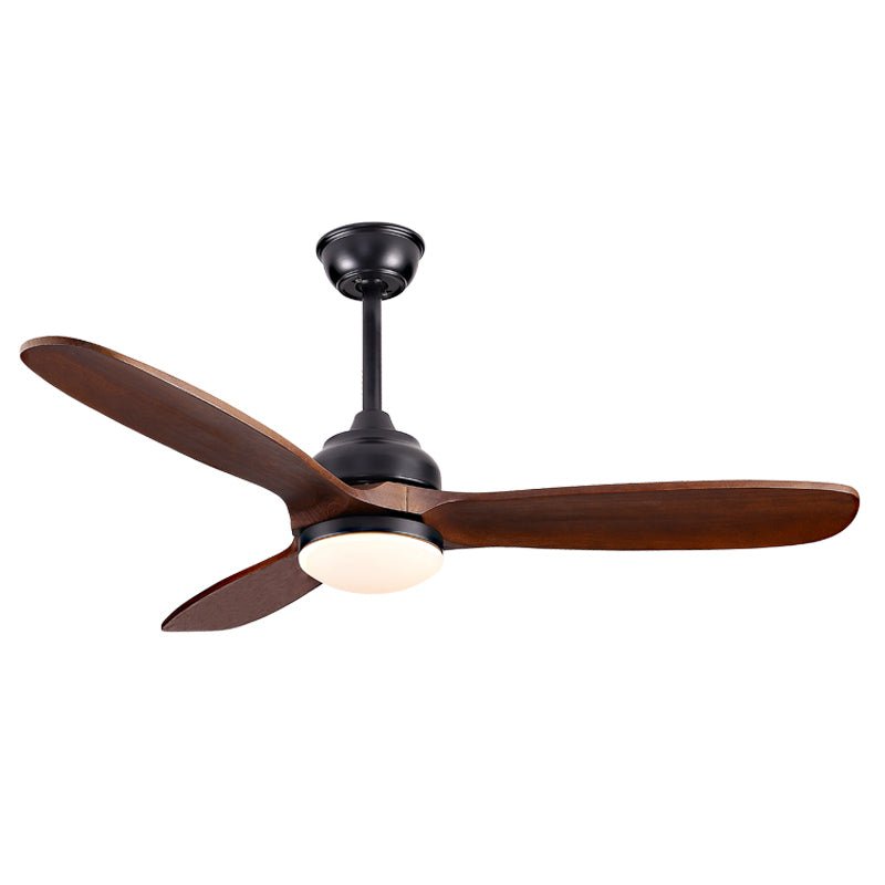 52" Modern Solid Wood Ceiling Fan with Led Light and Remote Control