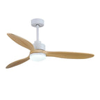 52" Modern Wooden Ceiling Fan with Lamp and Remote Control