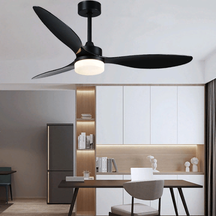 52" Ceiling Fan With Lamp Decoration, Remote Control and Plastic Blades