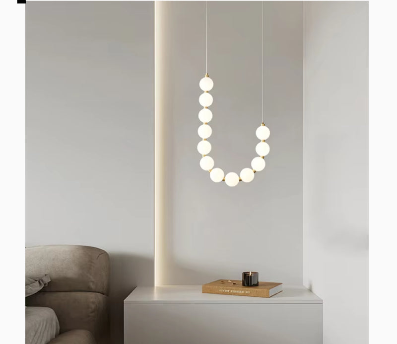 Fluhli | Gentle Pearl Necklace LED Pendant Light