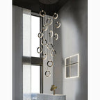 Agra | Elegant Gold Black Led Pendant Rings Chandelier