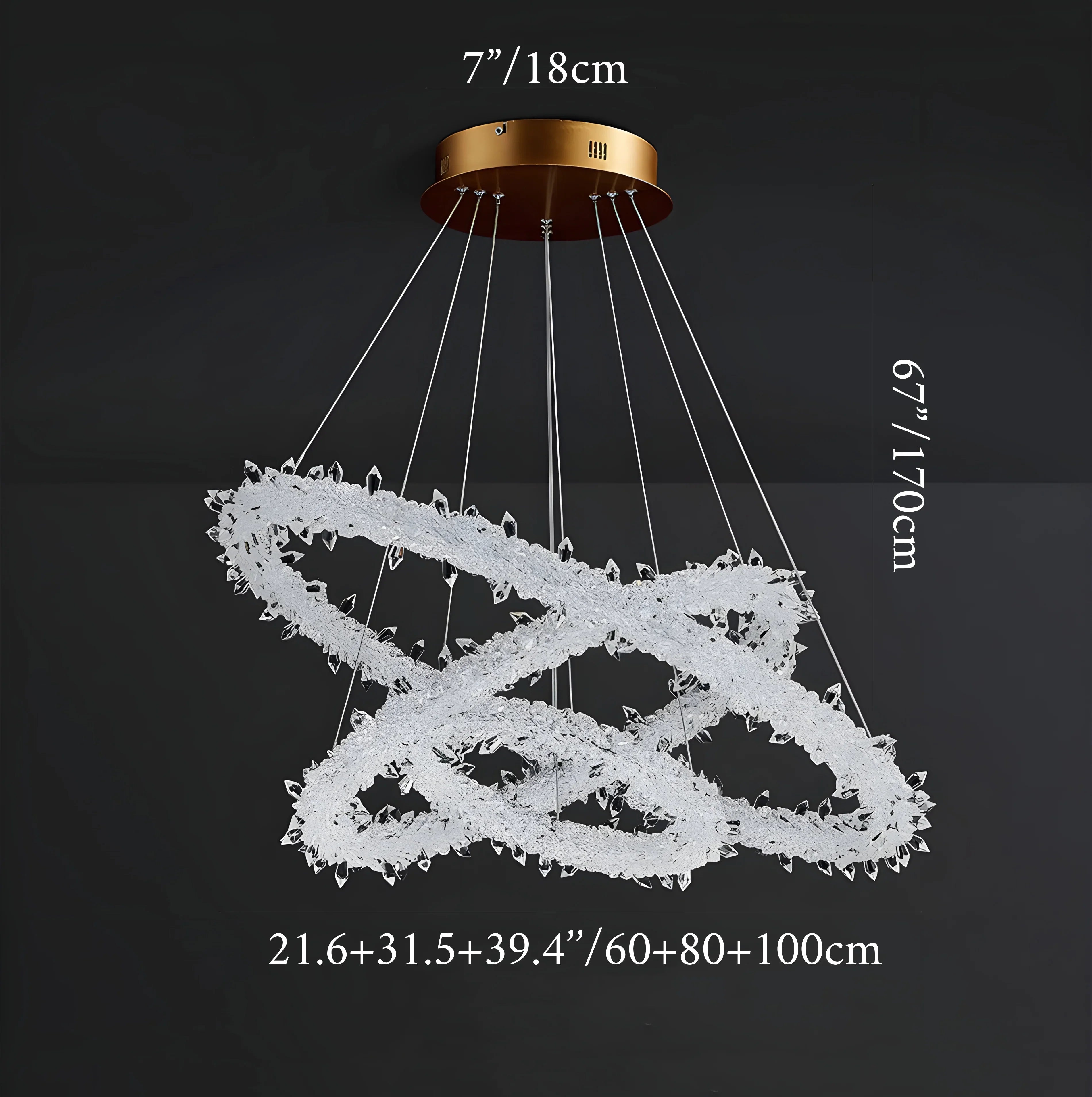 Andenne | Modern Ring Crystal Chandelier for Living Room