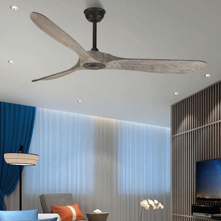 60" Modern Wooden LED Ceiling Fan with Remote Control