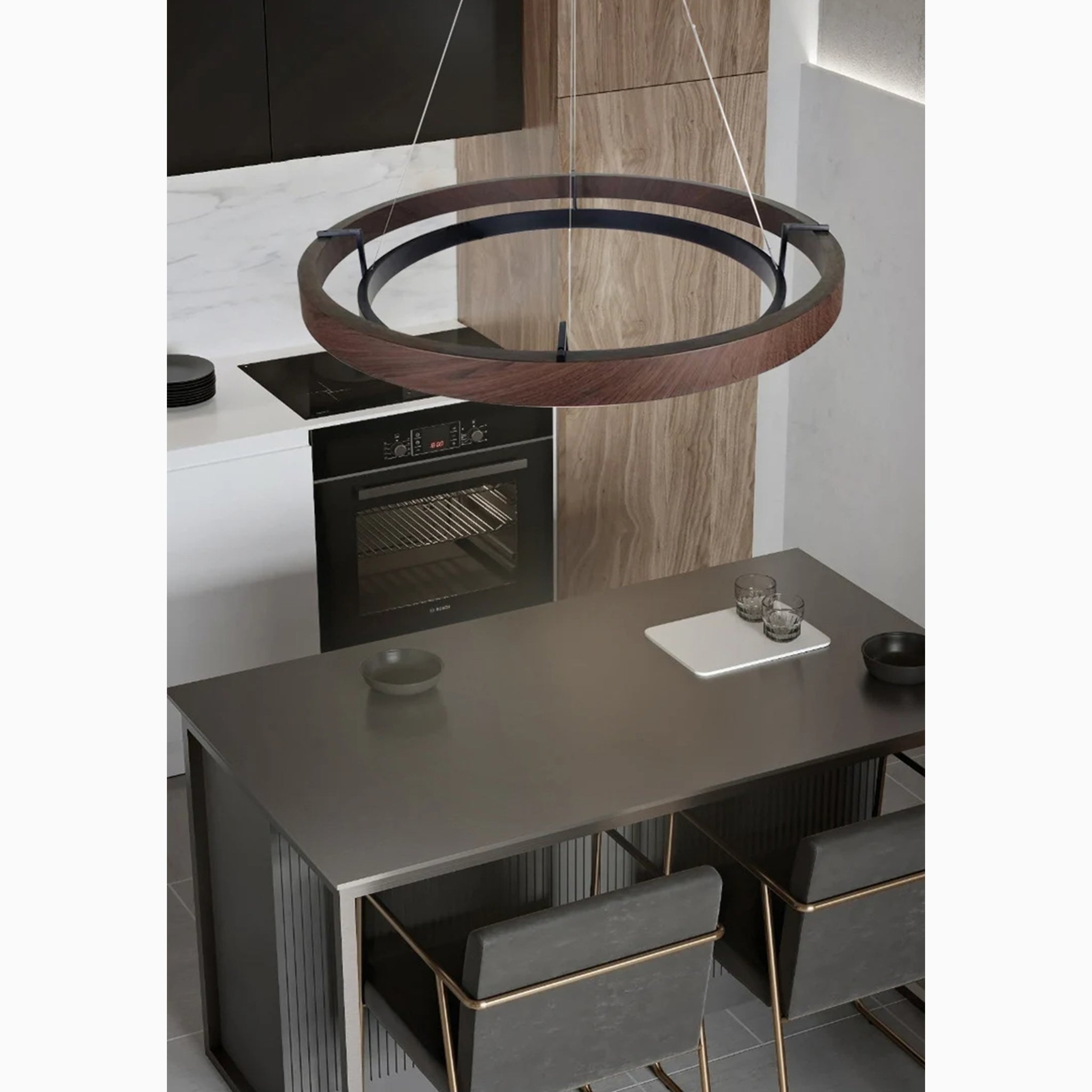 Sion | Modern Minimalistic Aluminium Drum Chandelier